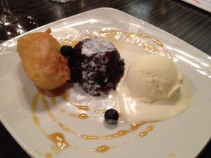 rice pudding deep fried banana vanilla ice cream