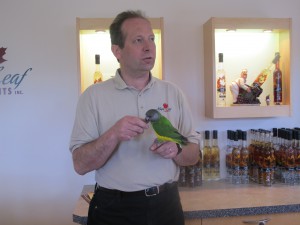 Maple Leaf Spirits owner Jorg Engel and his pet