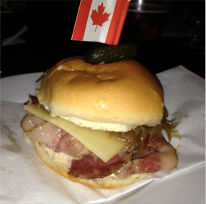 corned beef and bacon slider