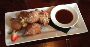 lemon ricotta fritters with caramel sauce