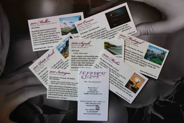 Northwest Cellars wine cards