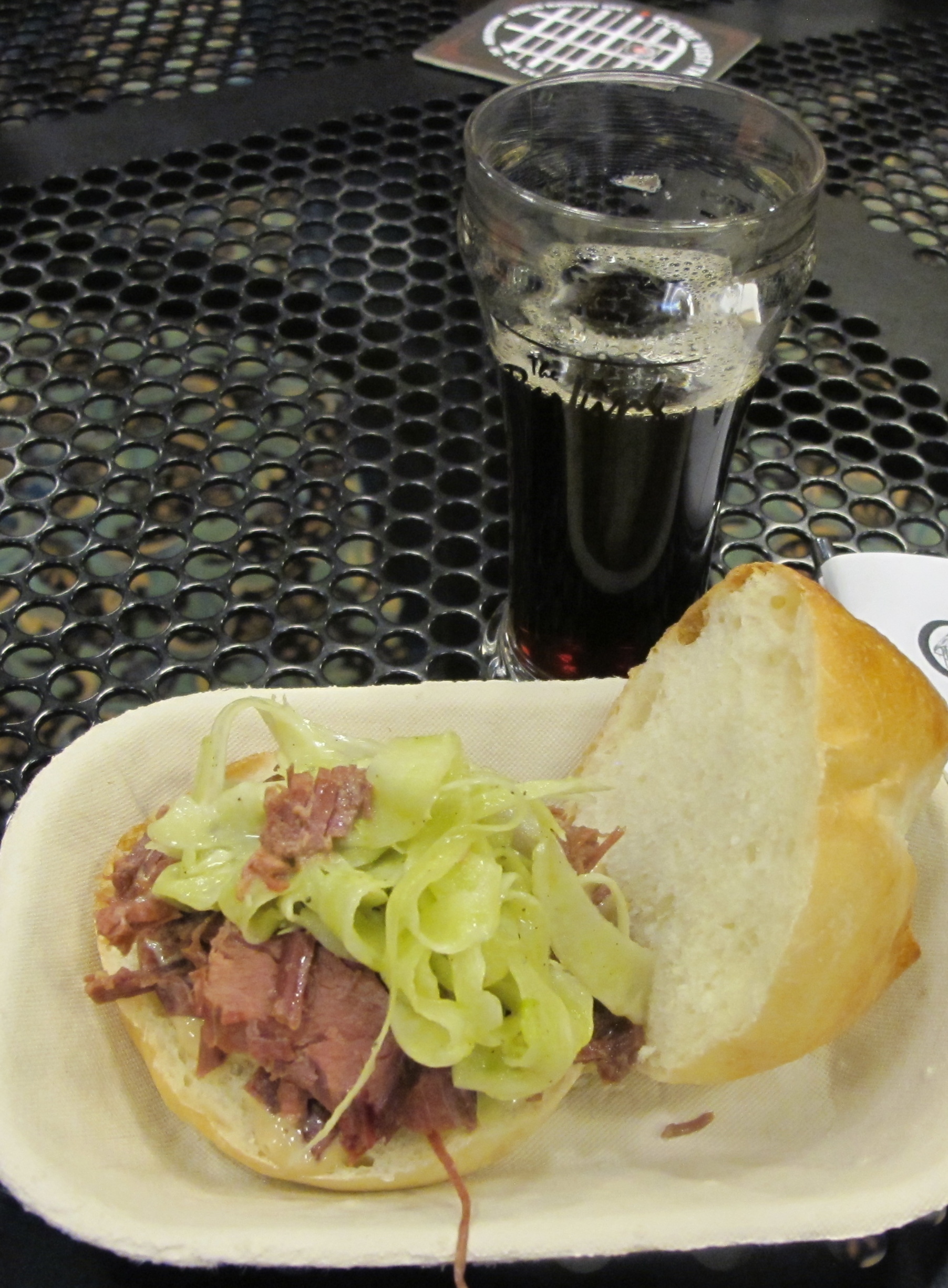 Brodo Kitchen corned beef slider paired with Cannery Brewing Baltic Porter