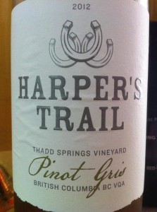 Harper's Trail Pinot Gris 2012