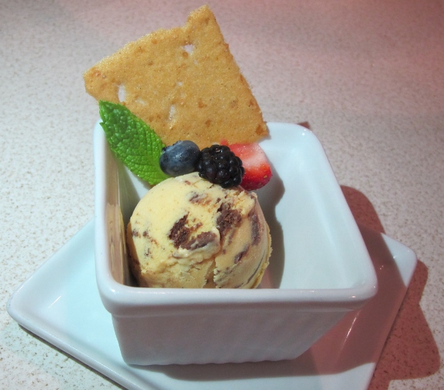 The delicate dessert with house-made ice cream at Minami