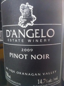 D'Angelo 2009 Pinot Noir