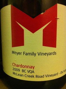 Meyer Family 2009 Chrdonnay