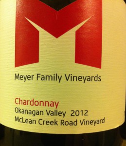 Meyer Family 2012 McLean Creek Chardonnay