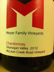 Meyer Family 2012 McLean Creek Chardonnay