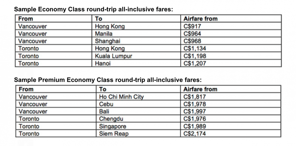 cathay fares aug 2015