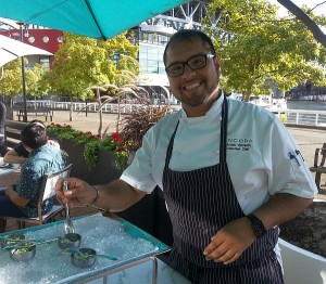 Executive Chef Ricardo Valverde with his halibut ceviche