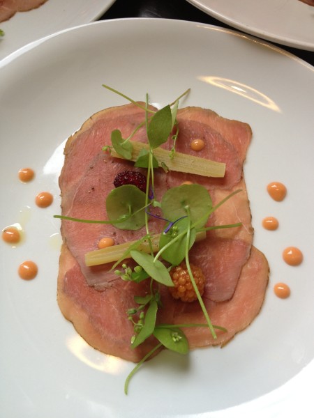 Smoked Duck, Rhurbarb, Starwberry & Balsamic dressing