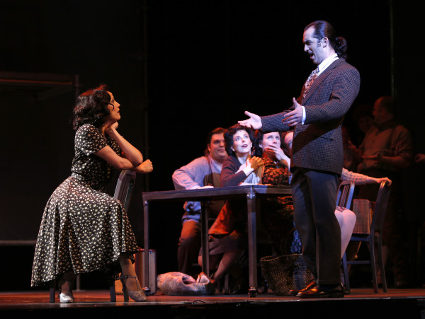 Caroline Bowman as Eva; Cooper Grodin as Magaldi; Photo by Tim Matheson.