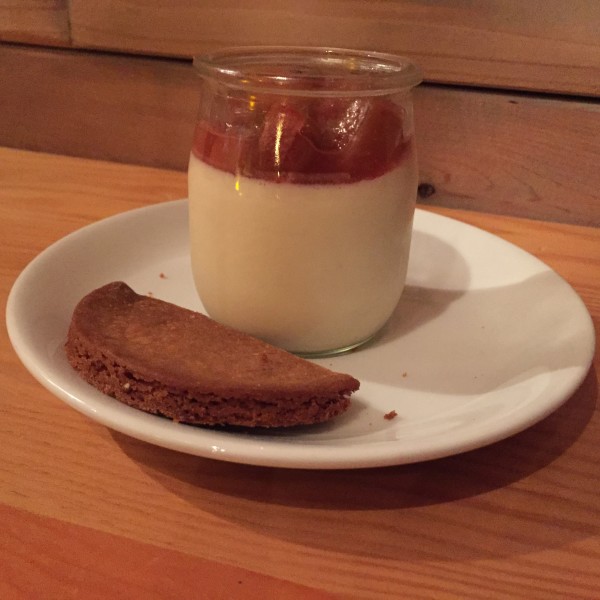 Honey and Yogurt Panna Cotta with Rhubarb Compote 