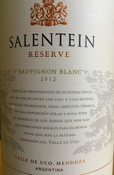 Salentein 2012 Sauvignon Blanc Reserve
