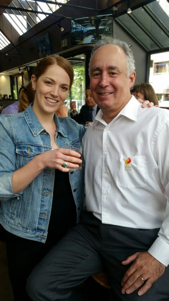 Timber restaurant manager Sarah Hussey shares a Negroni with BCHF executive director Alan Sacks.