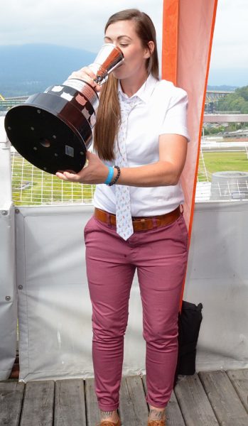 A drink from the Boothby Julep Trophy - photo by Cathy Browne