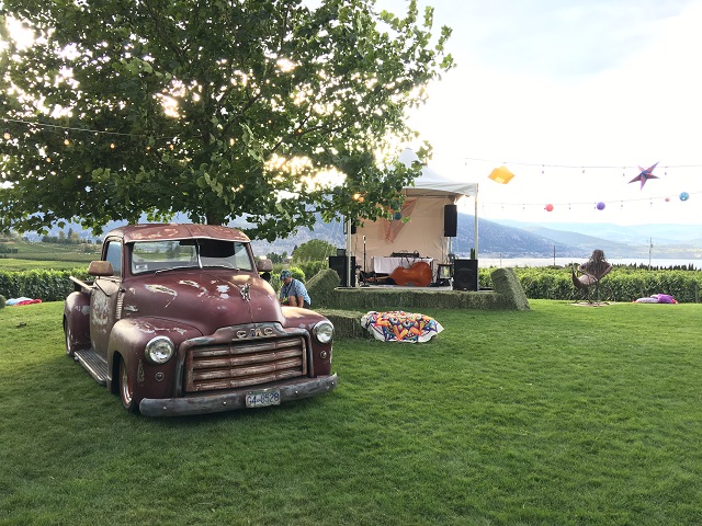 Scene is set for the Naramata Tailgate Party at Red Rooster Winery