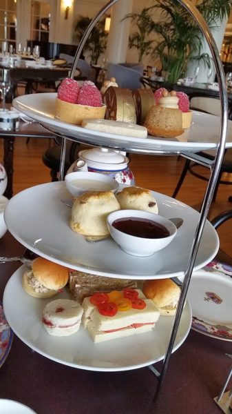 3 tiers of desserts and savoury sandwiches at The Empress - photo Karl Kliparchuk 