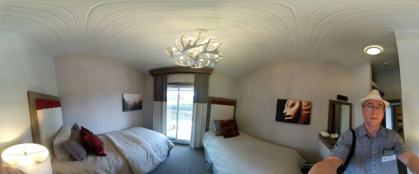 A panorama view of a 2 bed room at Ocean House