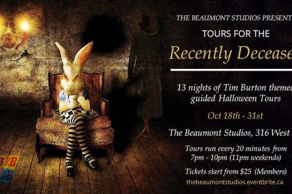The Beaumont Studios’ “Tours for the Recently Deceased” – 13 nights of interactive, darkly comedic Tim Burton-themed tours