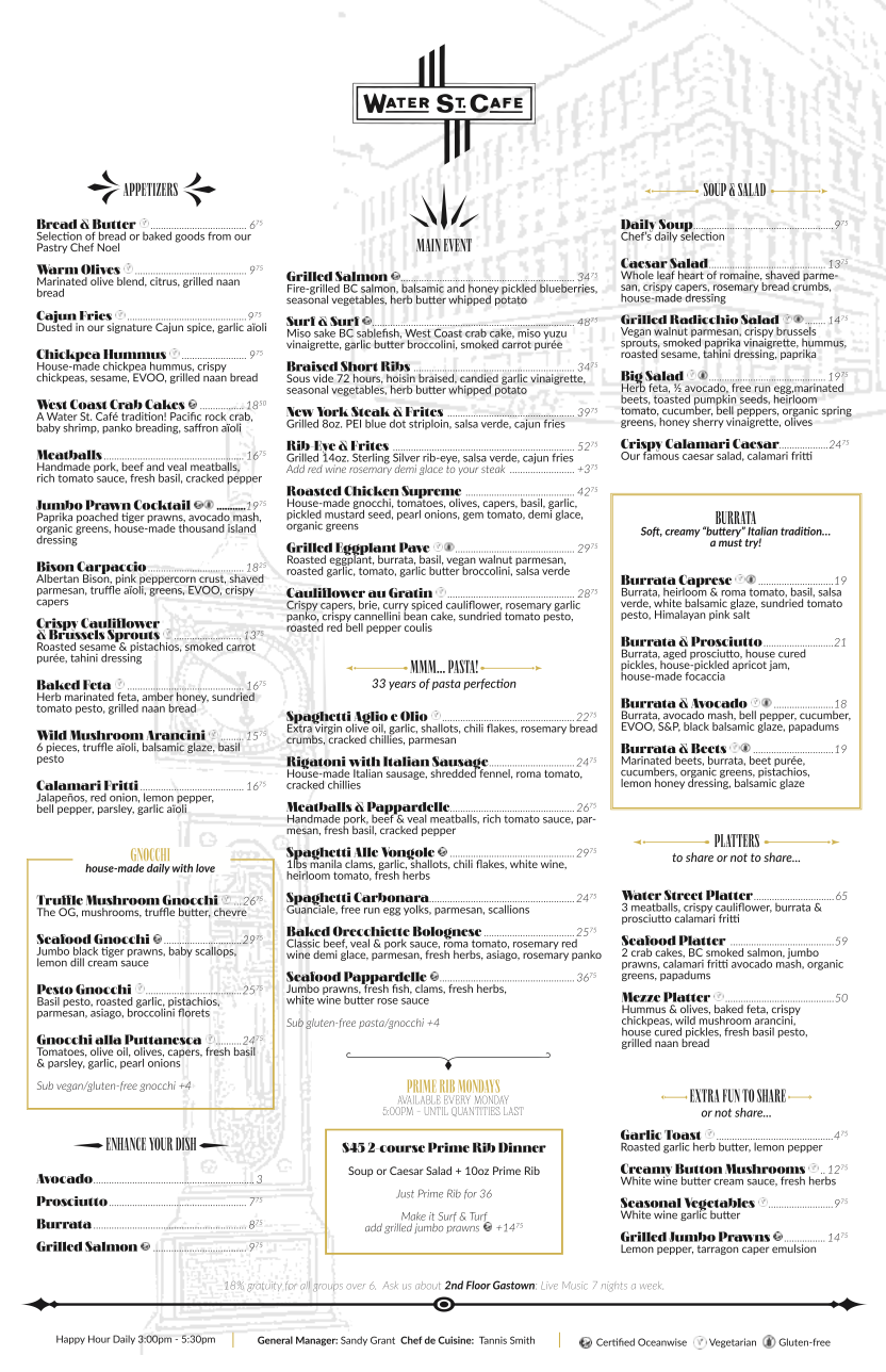 NEW MENU at your Water St. Cafe! - My VanCity